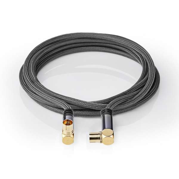 Nedis IEC (Coax) Male - IEC (Coax) Female Cable 5m Gun Metal Grey