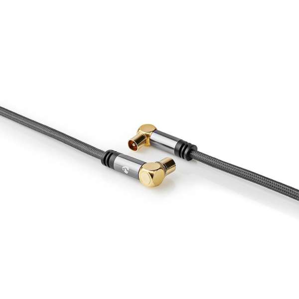Nedis IEC (Coax) Male - IEC (Coax) Female Cable 5m Gun Metal Grey