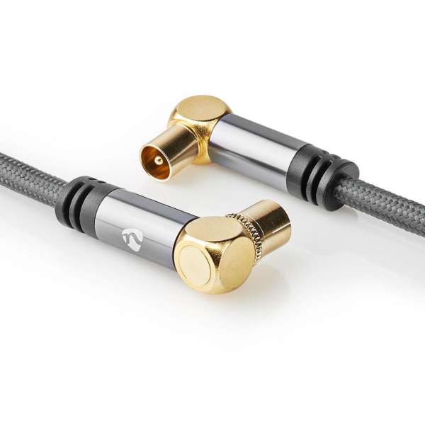 Nedis IEC (Coax) Male - IEC (Coax) Female Cable 5m Gun Metal Grey