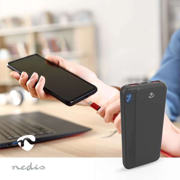 Nedis PBKPD20W125BK 10000mAh Powerbank Black