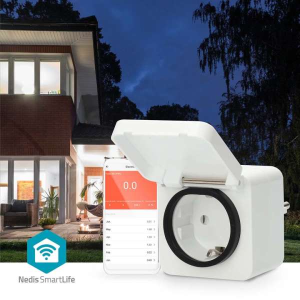 Nedis SmartLife Smart Plug IP44 3680W White