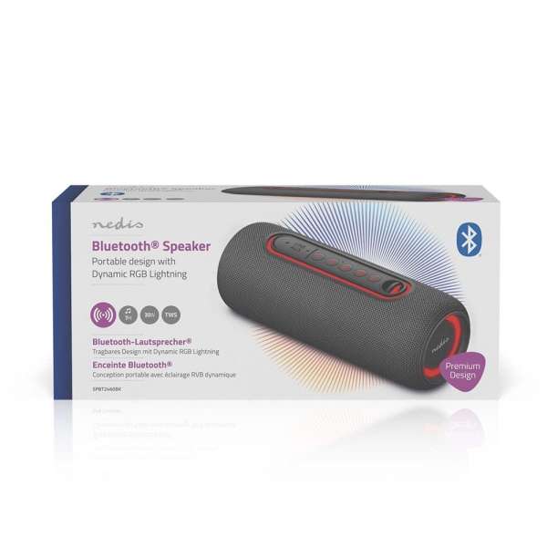 Nedis SPBT2460BK Portable Bluetooth Speaker Black