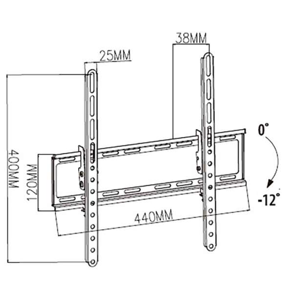 Nedis Tiltable TV Wall Mount 23"-55" Black