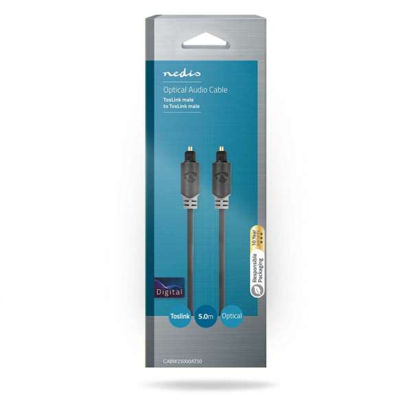 Nedis TosLink Male - TosLink Male Optical Audio Cable 5m Black