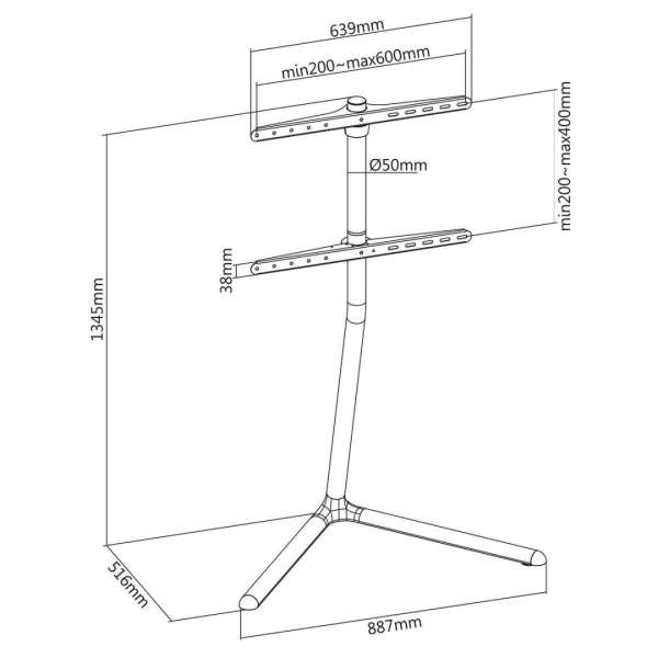 Nedis TV Floor Stand 49-70" Black
