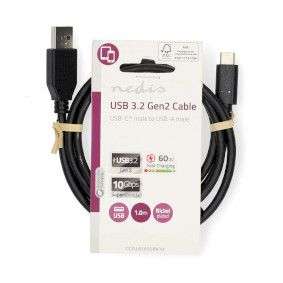Nedis USB 3.2 Gen 2 USB-A Male to USB-C Male USB Cable 1m Black