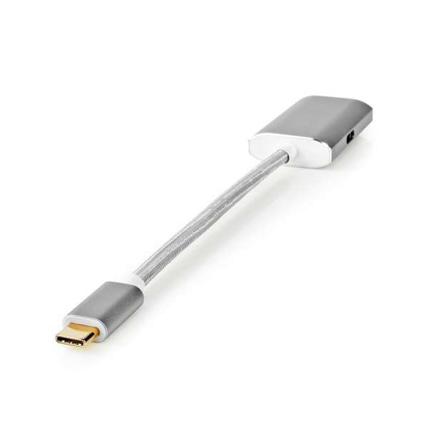 Nedis USB 3.2 Gen 1 USB-C Male - DisplayPort Female USB-C Female 4K60Hz Power delivery 0,20m Grey