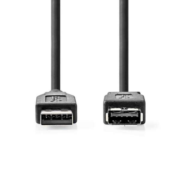 Nedis USB-A Male to USB-A Female 5Gbps USB Cable 1m Black