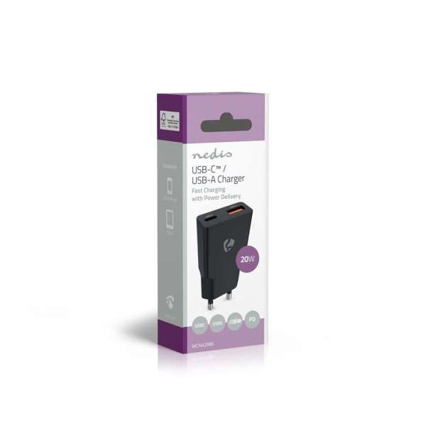 Nedis Wall Charger 20W PD 3.0 Black
