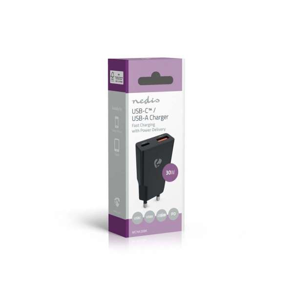 Nedis Wall Charger 30W PD 3.0 Black