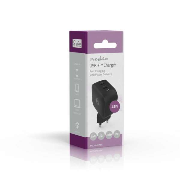 Nedis Wall Charger 45W PD 3.0 Black