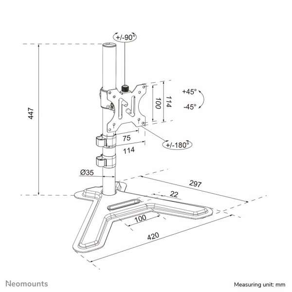 Neomounts DS45-600BL1 Single monitor stand 10-32"
