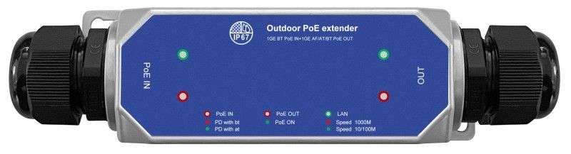 Nestron 1 portos gigabit ethernet PoE extender; 90 W; max. 250 méter; túlfeszültség védelem; IP67; IK10