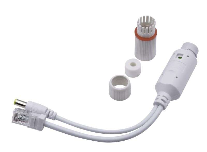 Nestron 12V PoE splitter, PoE bemenet / 12VDC+10/100 Ethernet kimenet; max. 30W; IP67
