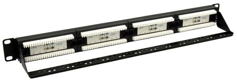 Nestron 19" patch panel; 24 port; Cat6; árnyékolatlan; tehermentesítővel; dual IDC (Krone/110)