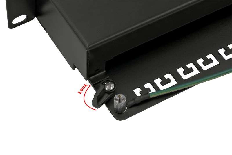Nestron 19" patch panel; 24 port; Cat6A; árnyékolt; tehermentesítővel; dual IDC (Krone/110)