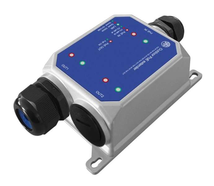 Nestron 2 portos gigabit ethernet PoE extender; 90 W; max. 250 méter; túlfeszültség védelem; IP67; IK10