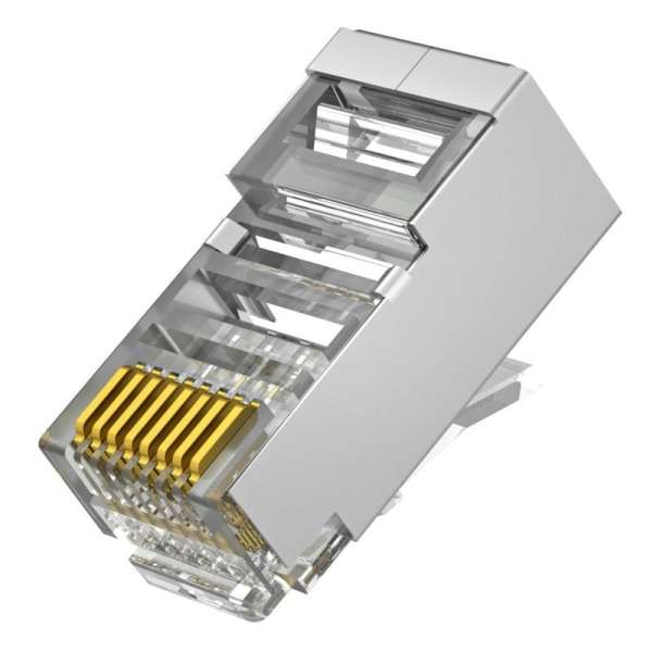 Nestron Árnyékolt RJ45 csatlakozó; Cat6; fali és patch kábelekhez; 10 db/csomag