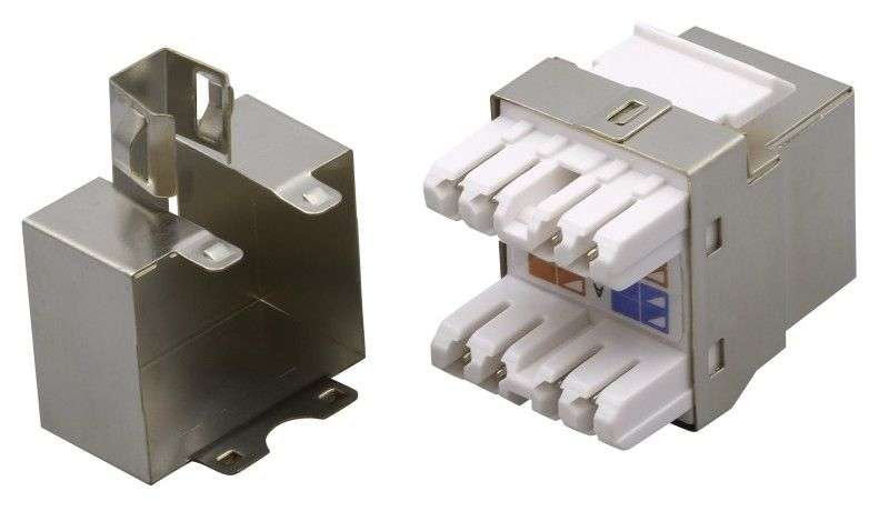 Nestron Keystone STP csatlakozó; Cat6; 180°; dual IDC (Krone/110)