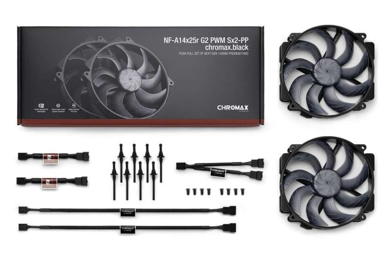 Noctua NF-A14x25r G2 PWM Sx2-PP chromax.black
