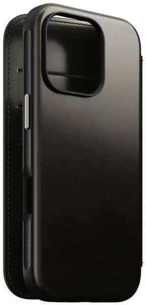 Nomad Leather Folio iPhone 16 Pro Green Chrome