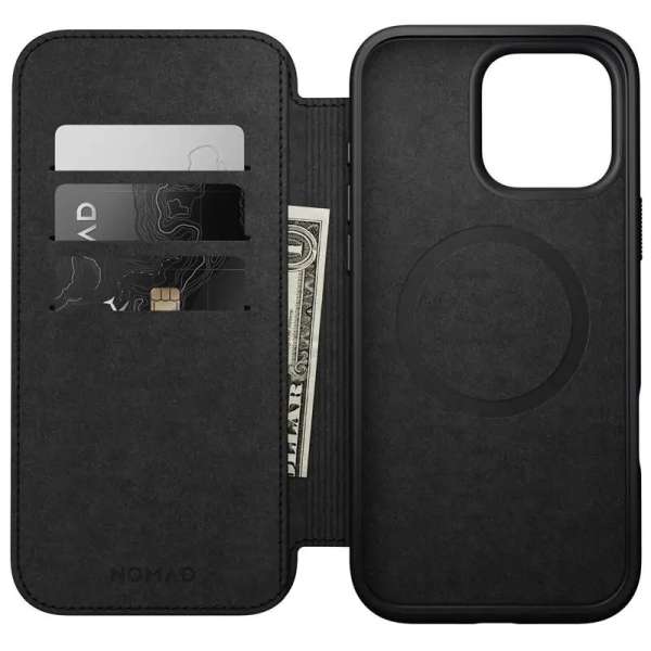 Nomad Leather Folio iPhone 16 Pro Max Black