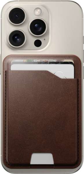 Nomad Leather Mag Wallet with Find My Tracking Brown