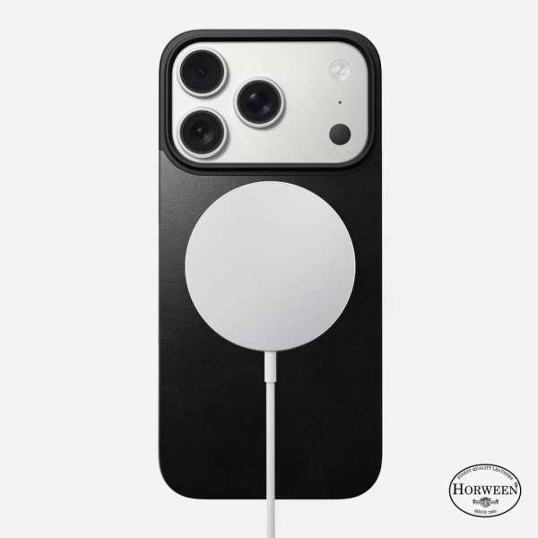 Nomad Magnetic Magsafe Leather Back (Horween) for iPhone 17 Pro Black
