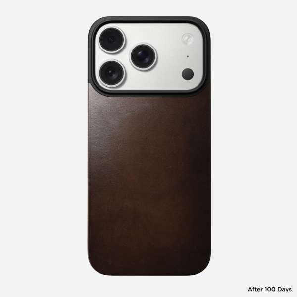 Nomad Magnetic Magsafe Leather Back (Horween) for iPhone 17 Pro Rustic Brown
