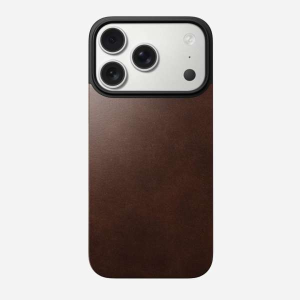 Nomad Magnetic Magsafe Leather Back (Horween) for iPhone 17 Pro Rustic Brown