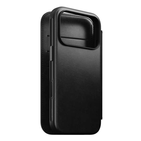 Nomad Modern Leather Folio case for iPhone 17 Pro Black Horween