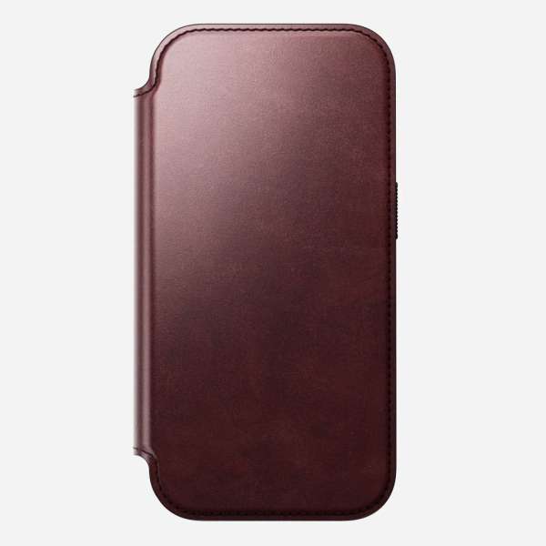 Nomad Modern Leather Folio (Horween) for iPhone 17 Pro Burgundy