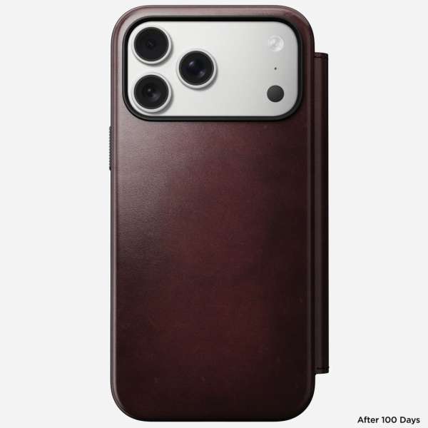 Nomad Modern Leather Folio (Horween) for iPhone 17 Pro Max Burgundy