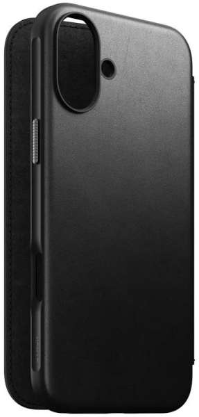 Nomad Modern Leather Folio iPhone 16 Plus Black
