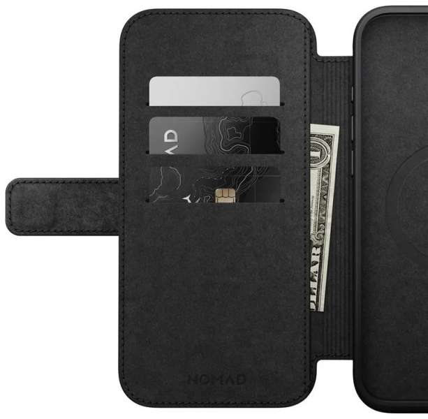 Nomad Modern Leather Folio iPhone 16 Plus Black