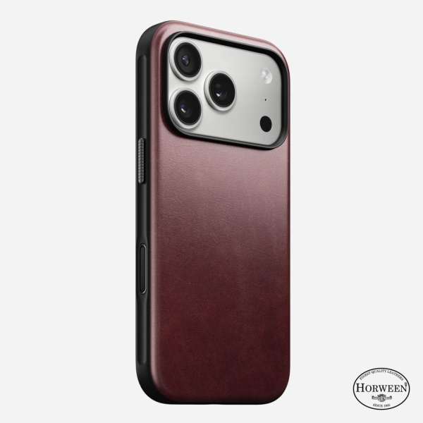 Nomad Modern Leather (Horween) Case for iPhone 17 Pro Burgundy