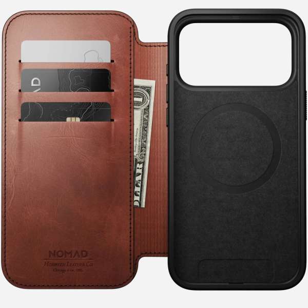 Nomad Modern Leather (Horween) Folio for iPhone 17 Pro Max Olde Dublin