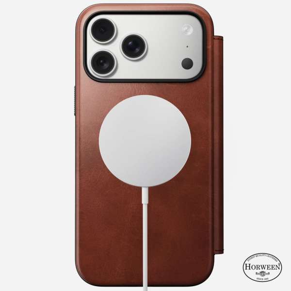 Nomad Modern Leather (Horween) Folio for iPhone 17 Pro Max Olde Dublin
