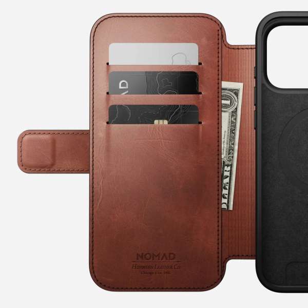 Nomad Modern Leather (Horween) Folio for iPhone 17 Pro Max Olde Dublin