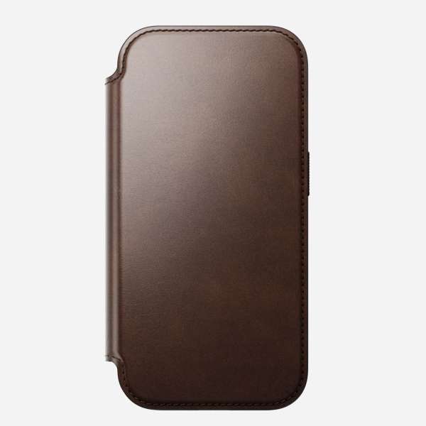 Nomad Modern Leather (Horween) Folio for iPhone 17 Pro Rustic Brown