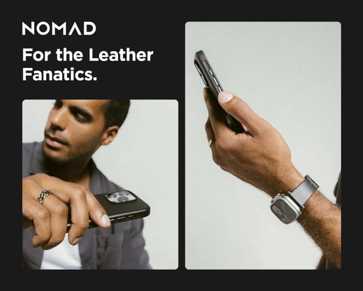 Nomad Modern Leather Horween iPhone 16 Pro Max case Black