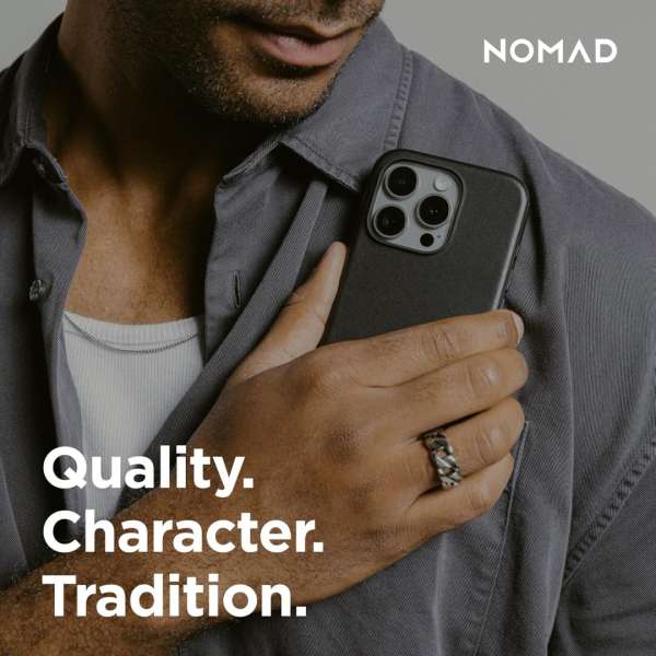 Nomad Modern Leather Horween iPhone 16 Pro Max case Black