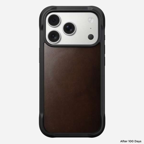 Nomad Rugged Leather (Horween) Case for iPhone 17 Pro Rustic Brown