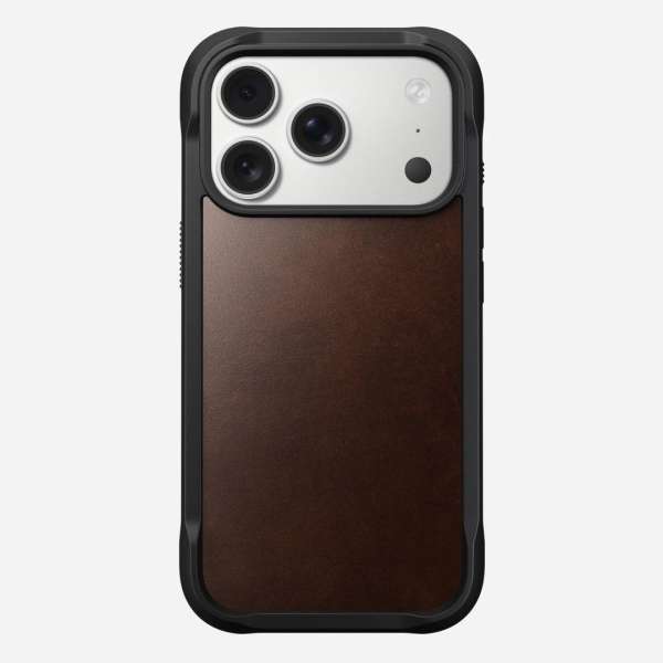 Nomad Rugged Leather (Horween) Case for iPhone 17 Pro Rustic Brown