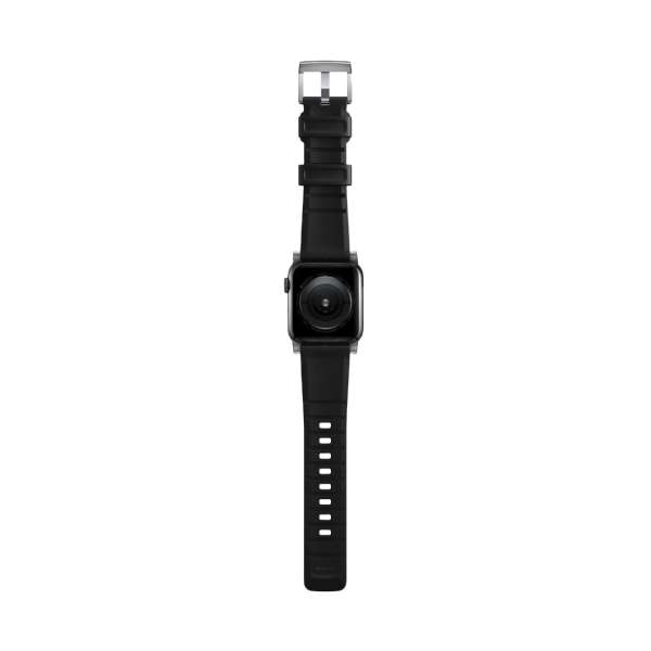 Nomad Rugged Strap with Connectoor Silver for Apple Watch 42/44/45/49mm Black