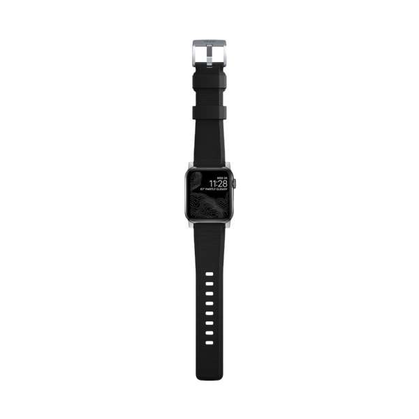 Nomad Rugged Strap with Connectoor Silver for Apple Watch 42/44/45/49mm Black