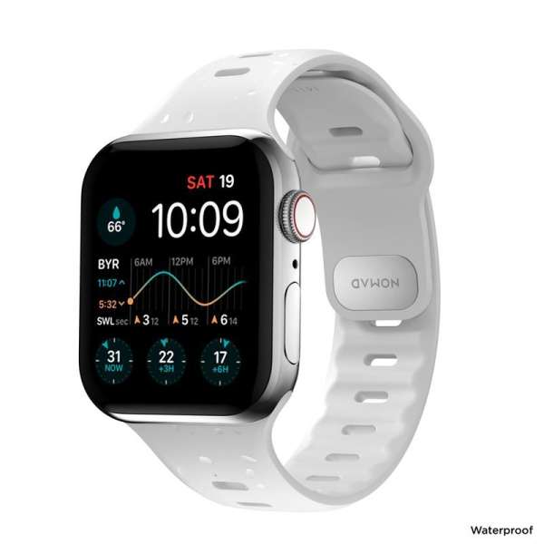 Nomad Sport Slim Strap M/L, white - Apple Watch Ultra (49mm) 8/7 (45mm)/6/SE/5/4 (44mm)/3/2/1 (42mm)