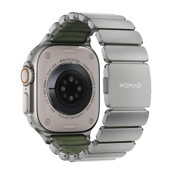 Nomad Stratos Band FKM AW 45/46/49mm Natural Titanium Forest Green