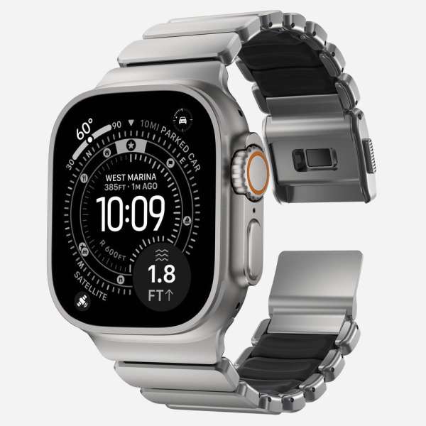 Nomad Stratos Band FKM for AW 45/46/49mm Natural Titanium Black