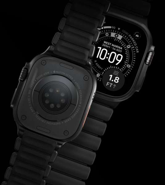 Nomad Stratos Band FKM for AW 45/46/49mm Titanium Black